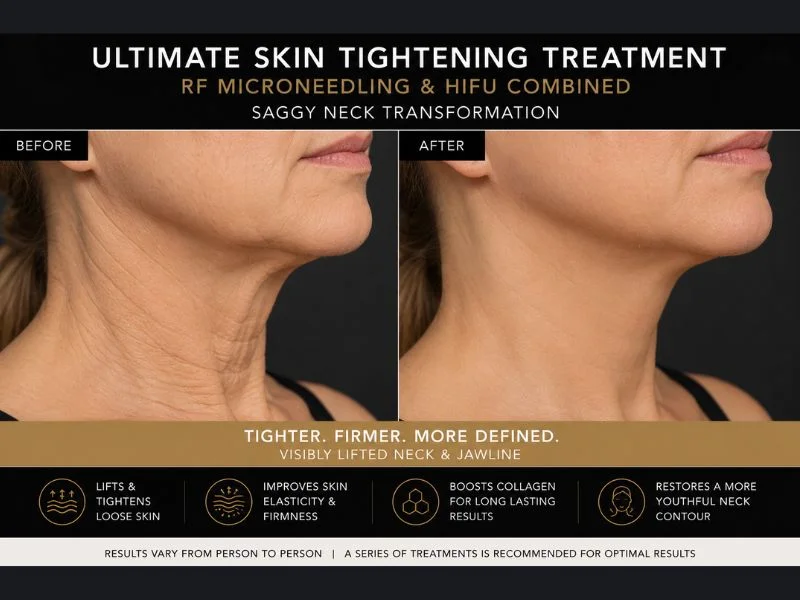 before and after Ultimate skin tightening treatment Greenock